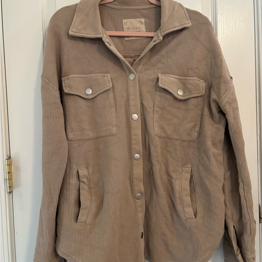 Altar'd State Beige Corded Shacket